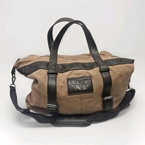 Buffalo By David Bitton Tan & Brown Bag Duffle Briefcase Canvas With Long Strap